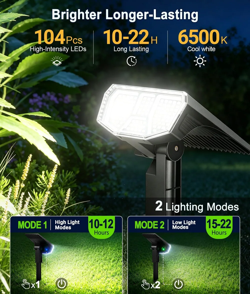 Letmy 104-LED Solar Spotlights — view 2