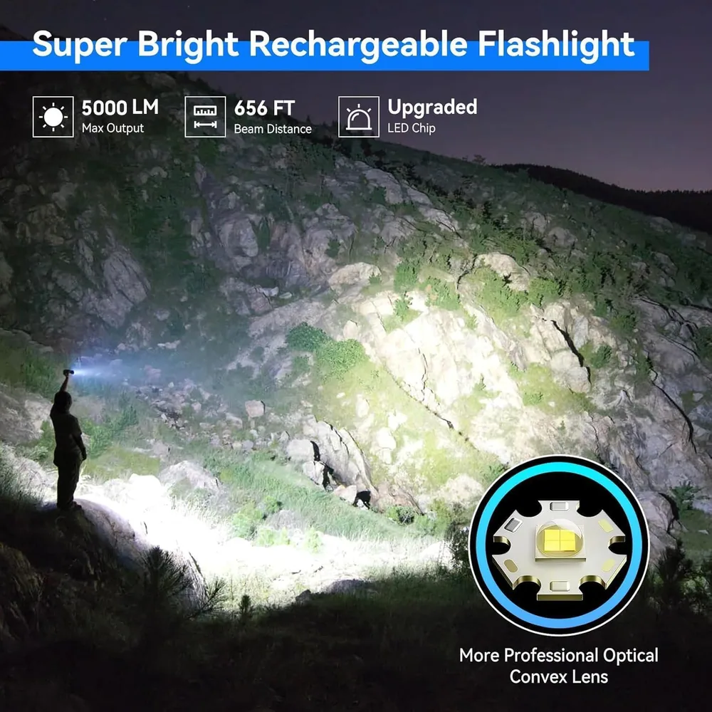 Letmy 2000-Lumen Rechargeable Flashlights, 2 Pack — view 2
