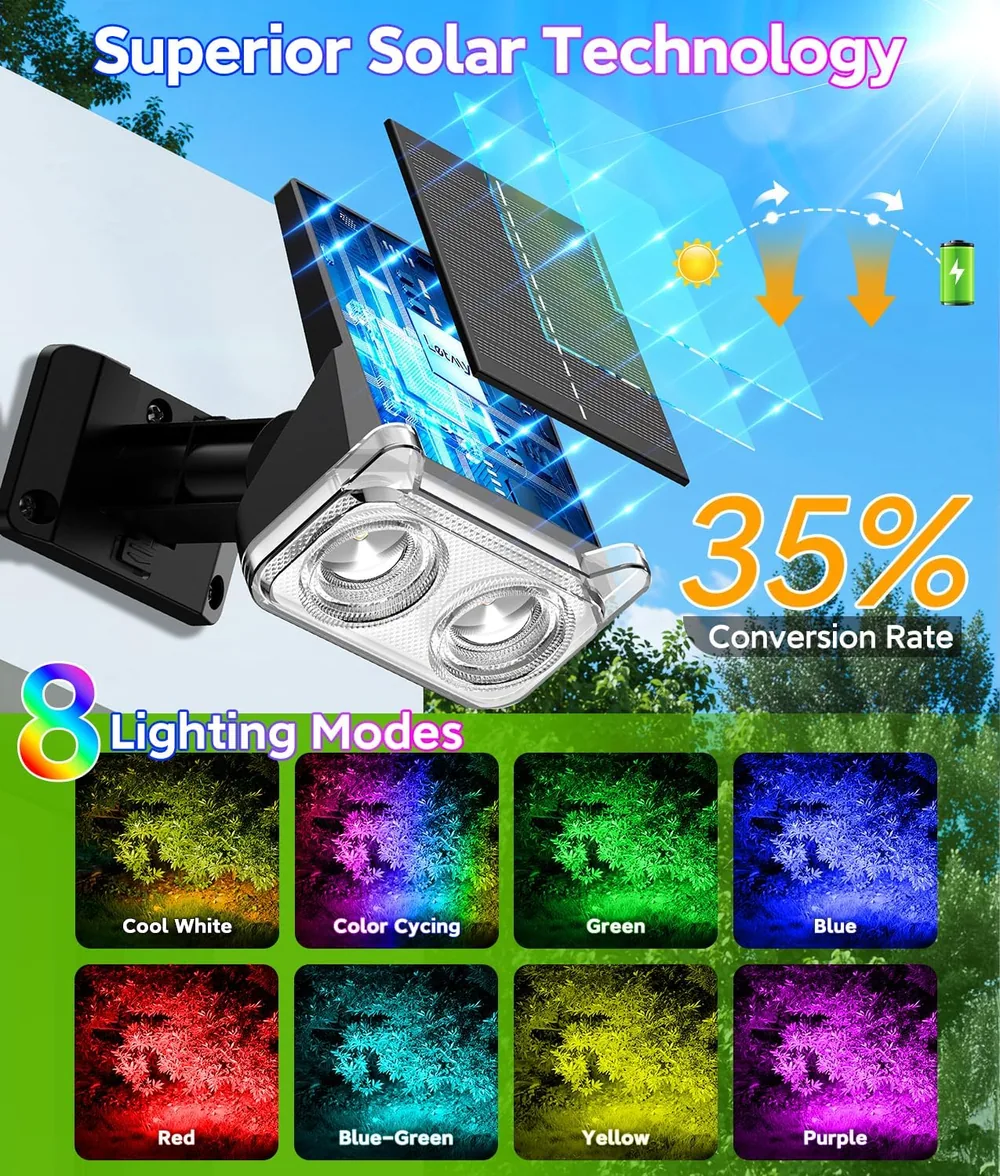 Letmy Color-Changing Solar Spot Lights — view 2