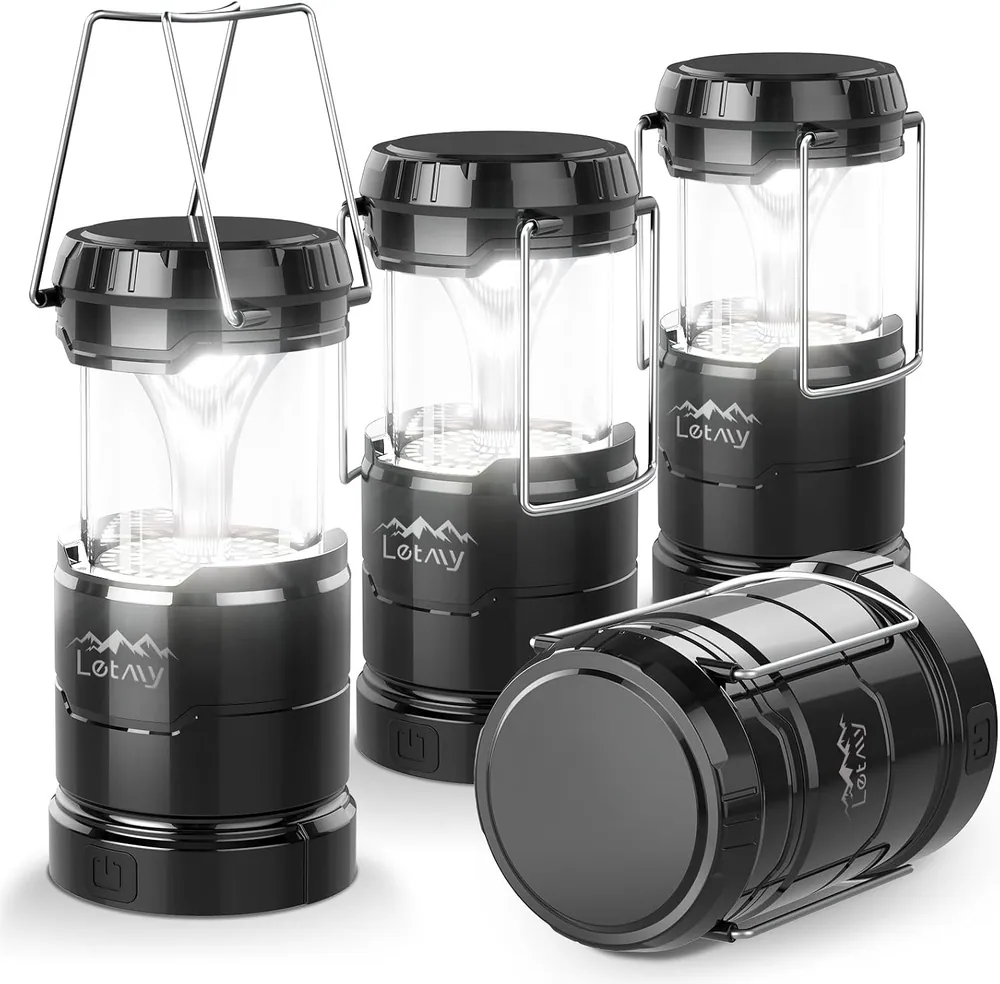 Letmy Dimmable Battery Lanterns, 4 Pack