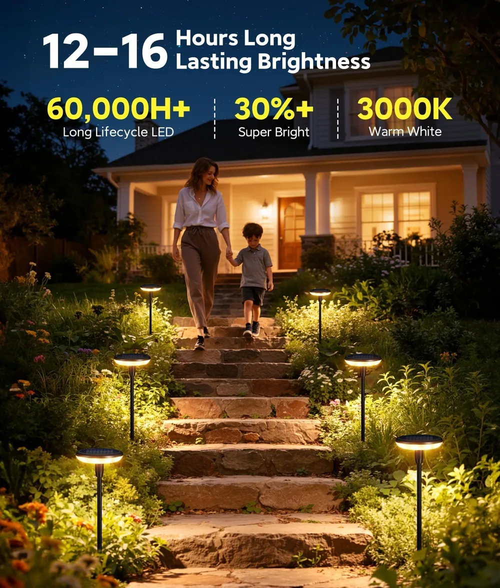Letmy Metal Pole Solar Path Lights — view 5