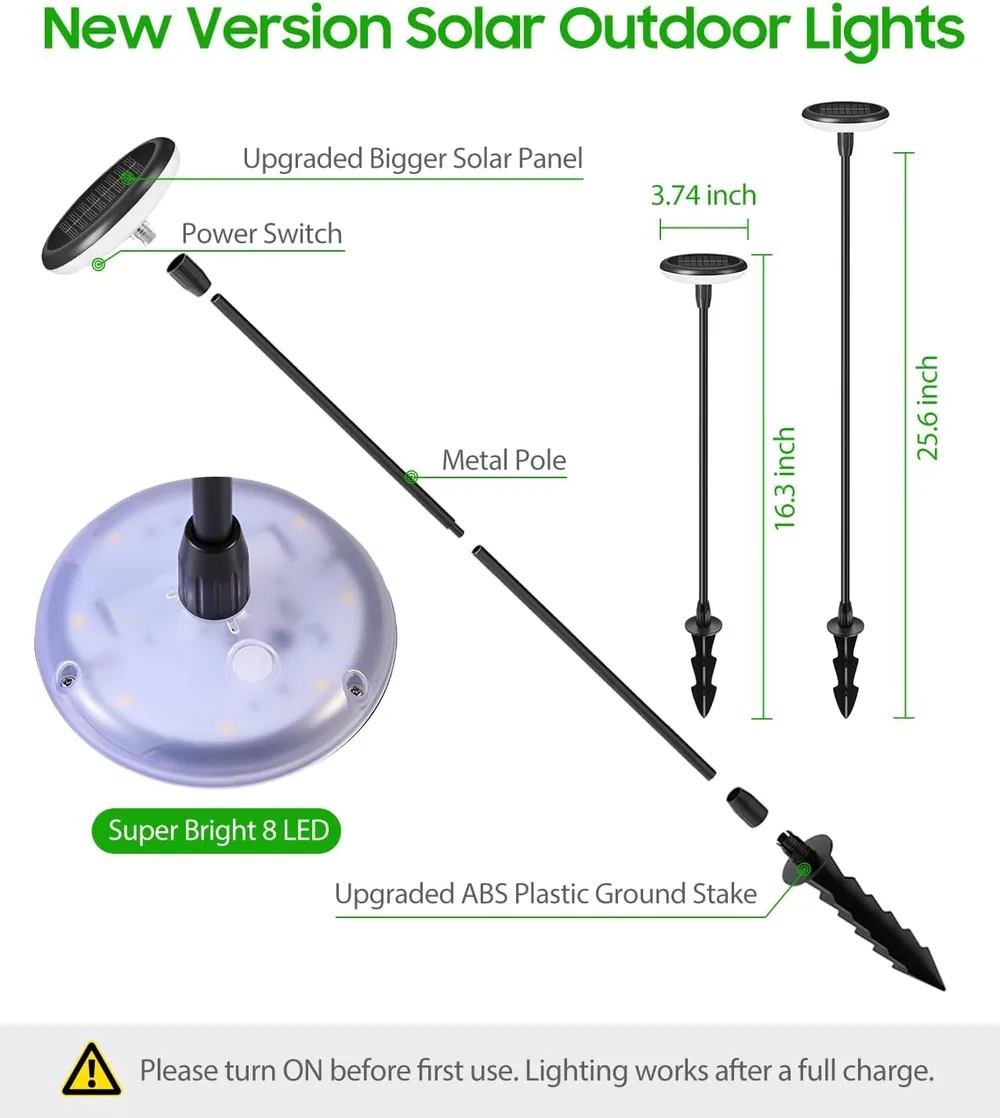 Letmy Metal Pole Solar Path Lights — view 6