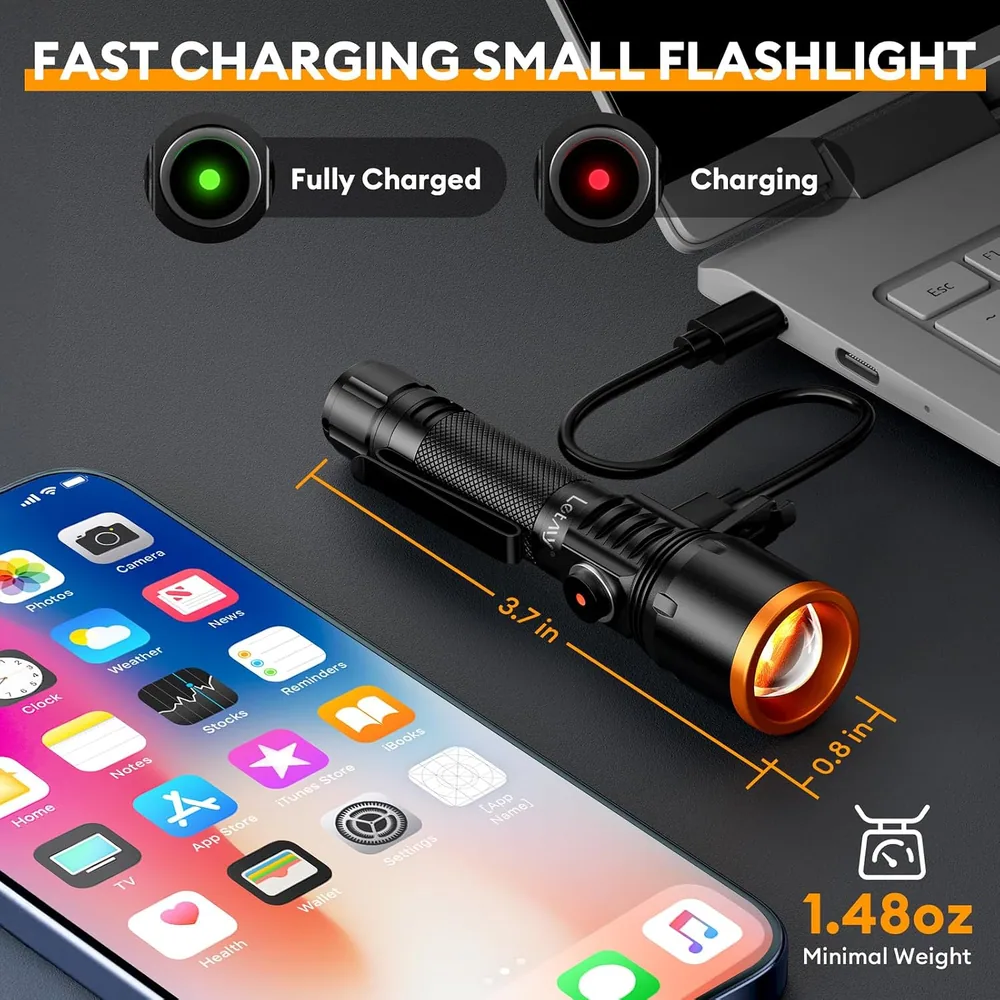 Letmy 800-Lumen Pocket Rechargeable Flashlight — view 2