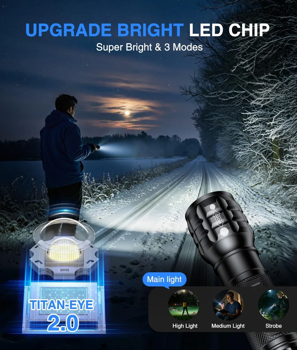 Letmy Rechargeable Flashlights, 4 Pack — view 2