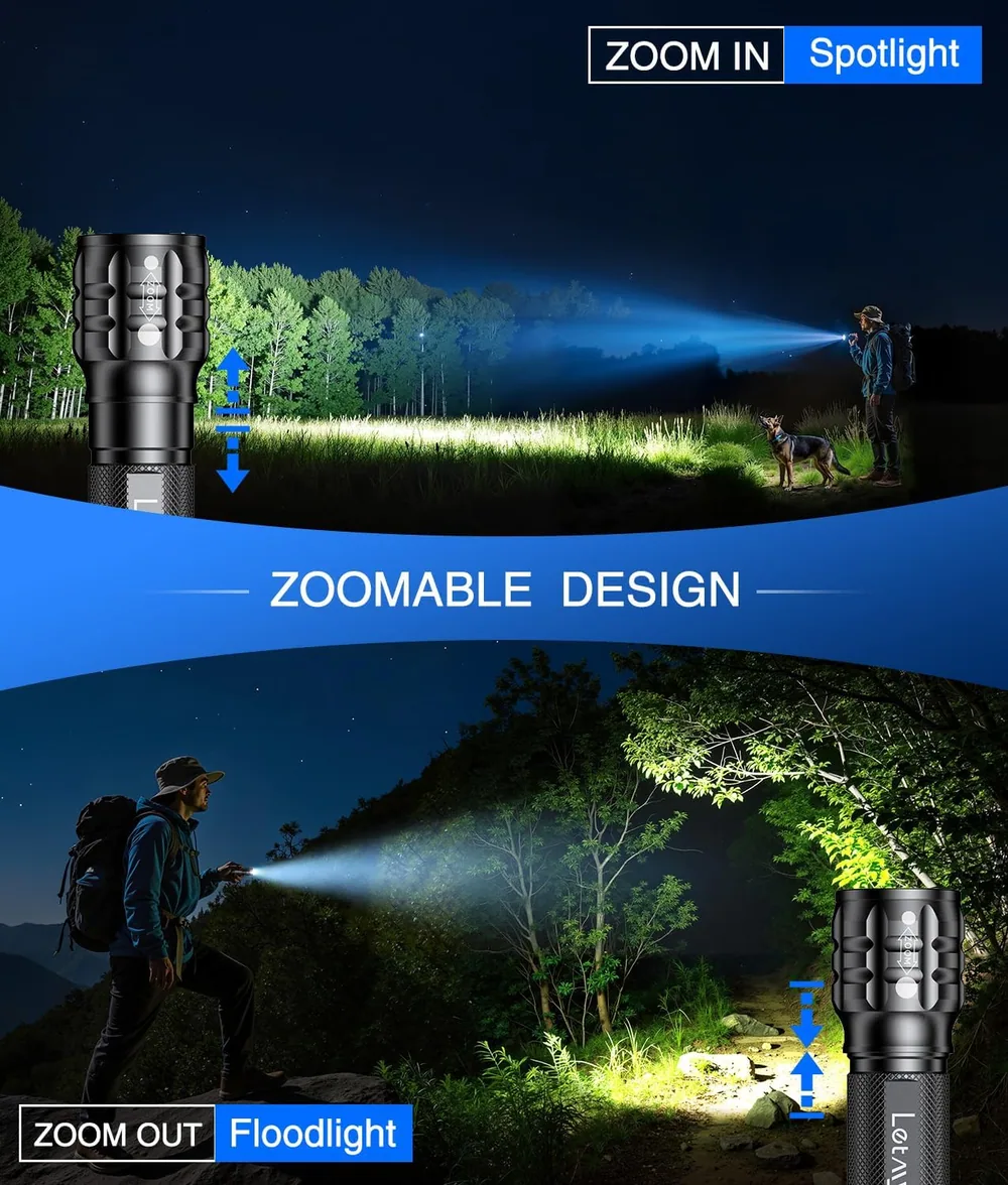 Letmy Rechargeable Flashlights, 4 Pack — view 4
