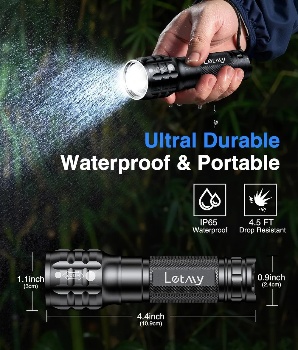 Letmy Rechargeable Flashlights, 4 Pack — view 6
