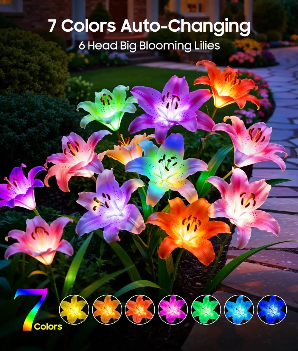 Letmy Solar Lily Flower Lights — view 2