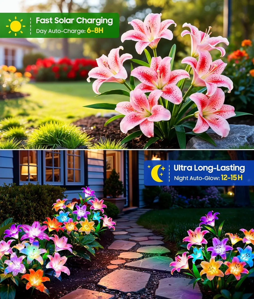 Letmy Solar Lily Flower Lights — view 3