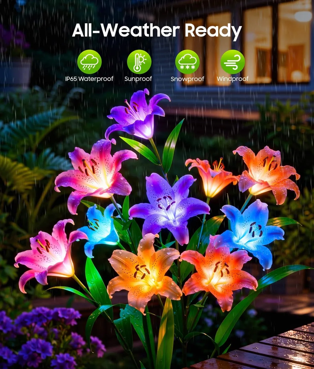 Letmy Solar Lily Flower Lights — view 4