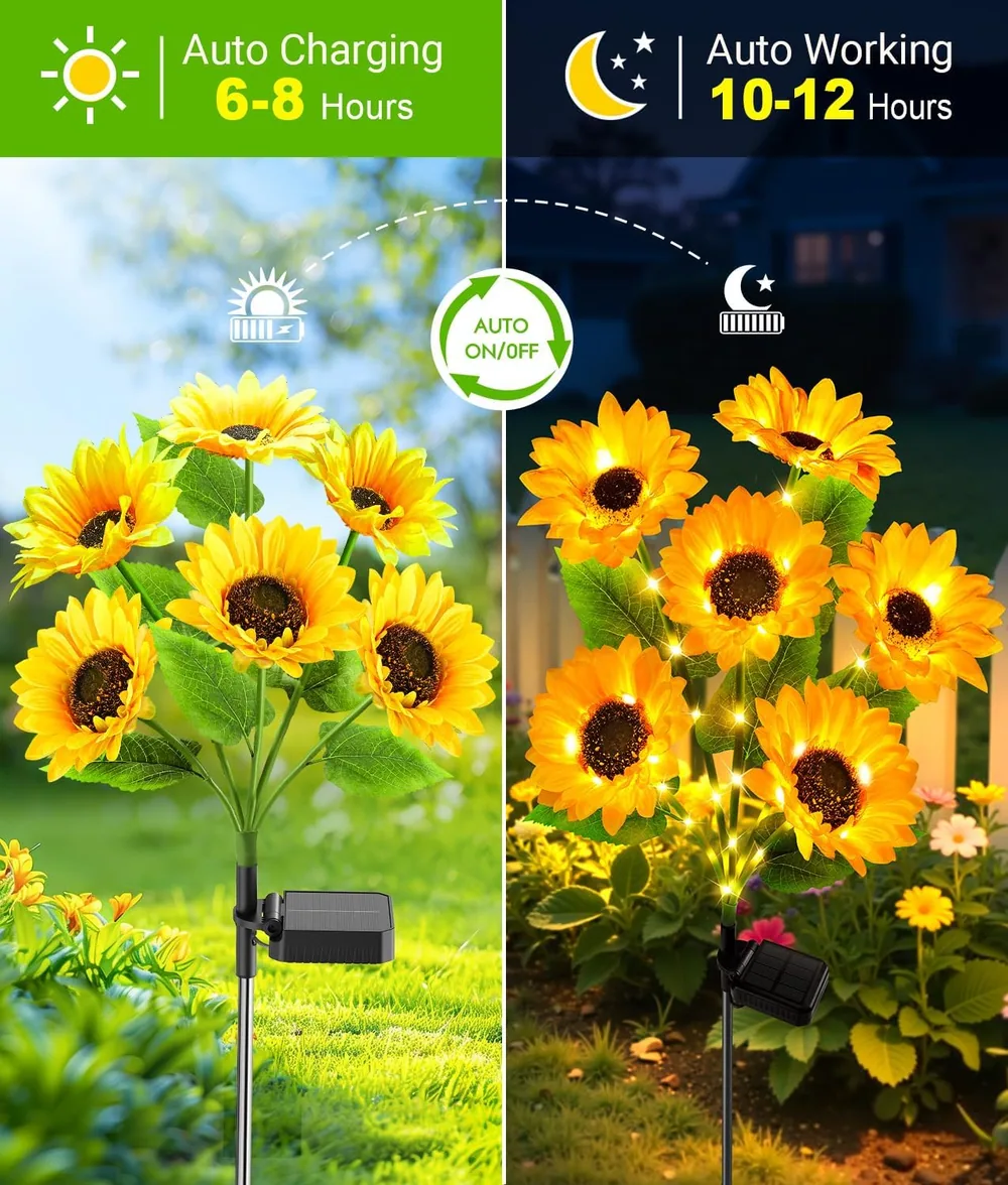 Letmy Solar Sunflower Lights — view 6