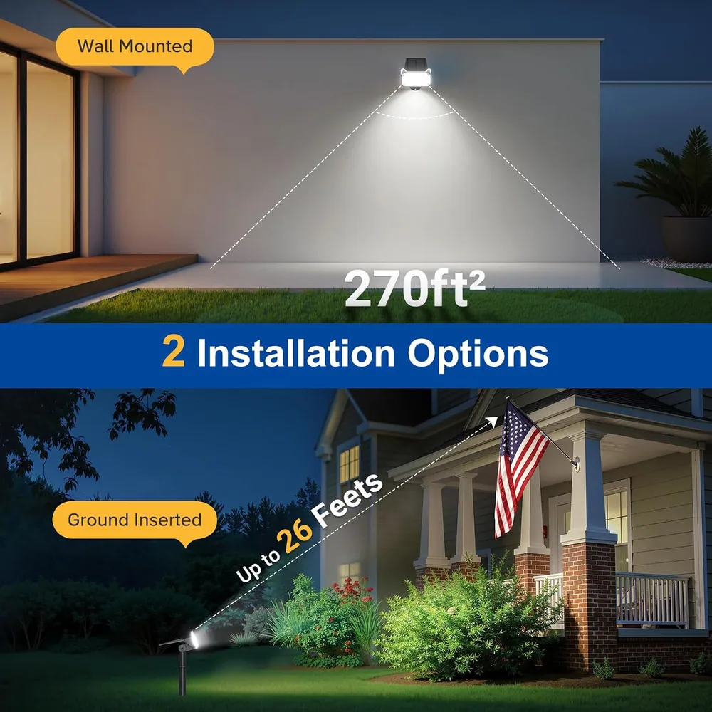 Letmy Twin-LED Solar Spotlights, 6 Pack — view 3