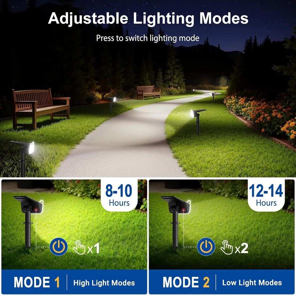 Letmy Twin-LED Solar Spotlights, 6 Pack — view 5